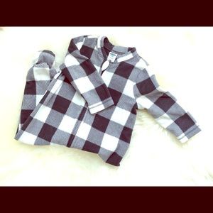 Old Navy Buffalo Check Fleece Footie
